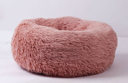 Cama redonda de felpa para perros pequeños y cachorros