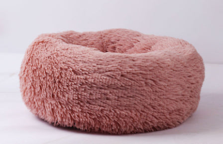 Cama redonda de felpa para perros pequeños y cachorros